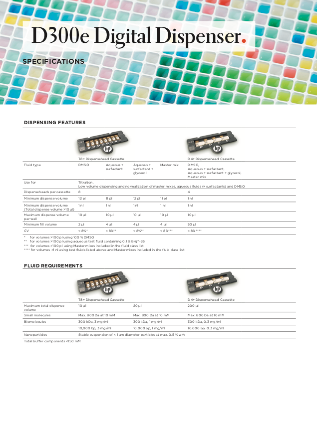 Tecan D300e Digital Dispenser - Specifications