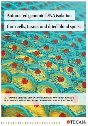 Automated genomic DNA isolation from cells, tissues and dried blood spots